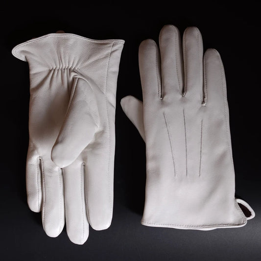 DRAVEN — White Leather Gloves – Men’s Elegant Performance Style — Gloves | DRAVEN