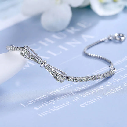 925 Sterling Silver Bowknot Tennis Bracelet – Elegant Men's Accessory | Accessorio Uomo Elegante