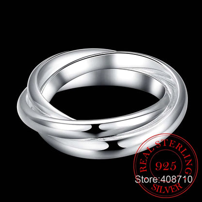 Luxury Triple Circle Silver Ring – Elegant Men's Accessory | Accessorio Uomo Elegante