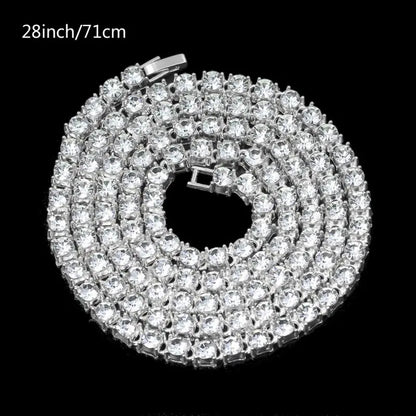 2024 Iced Tennis Cuban Link Chain – Chunky Cubic Zircon Necklace for Men