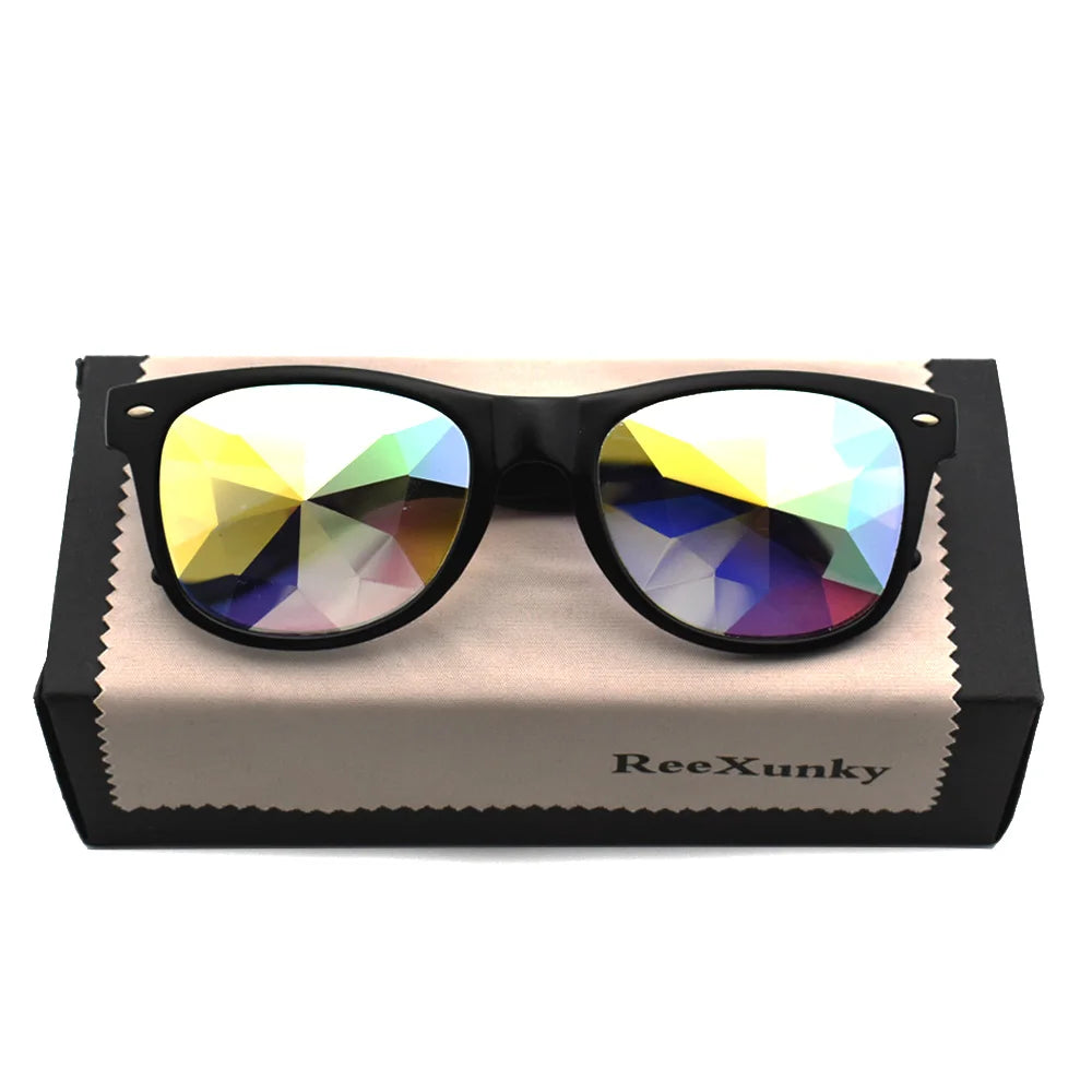 DRAVEN — Classic Square Party Sunglasses – Rave Diffraction Shades