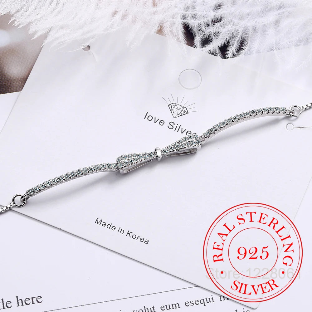 DRAVEN — 925 Sterling Silver Bowknot Tennis Bracelet