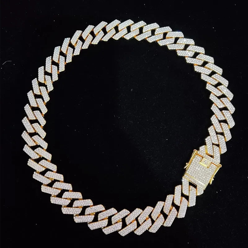 20mm Rhombus Cuban Chain Necklace – Bold Steel Statement Piece – Elegant Men's Accessory | Accessorio Uomo Elegante