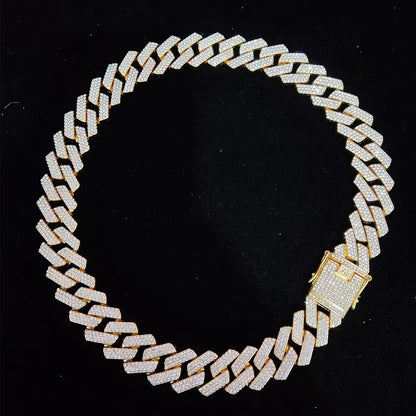 20mm Rhombus Cuban Chain Necklace – Bold Steel Statement Piece – Elegant Men's Accessory | Accessorio Uomo Elegante