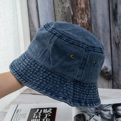 Washed Denim Bucket Hat – Unisex Summer Street Style