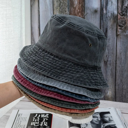Washed Denim Bucket Hat – Unisex Summer Street Style
