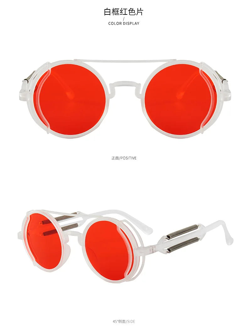 DRAVEN — Steampunk Round Sunglasses – Classic Gothic Design