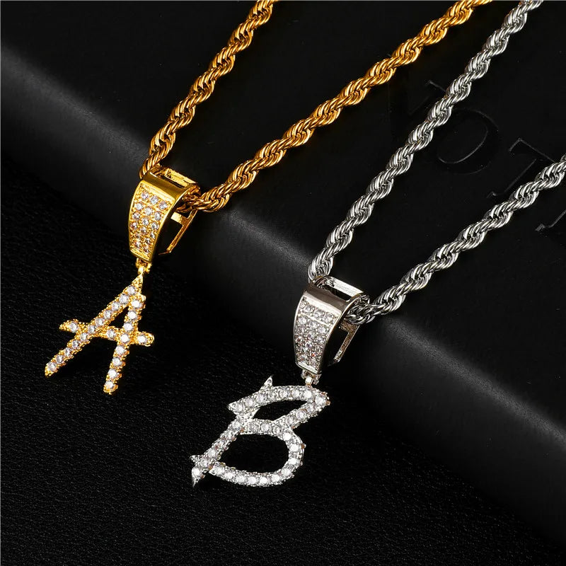 DRAVEN — Custom Name Pendant Necklace – Bold Brush Font Design