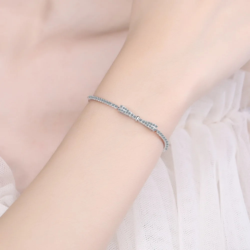 DRAVEN — 925 Sterling Silver Bowknot Tennis Bracelet