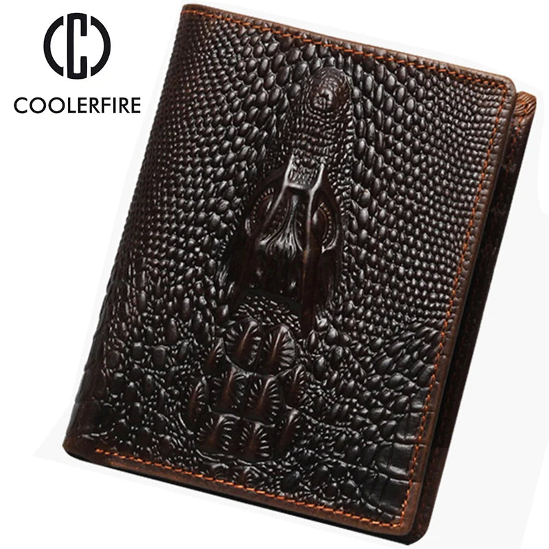 Genuine Leather Bifold Wallet Men Cowskin Luxury Design – Elegant Men's Accessory | Accessorio Uomo Elegante