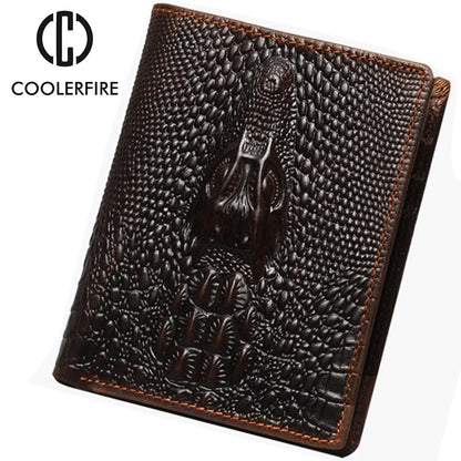 Genuine Leather Bifold Wallet Men Cowskin Luxury Design – Elegant Men's Accessory | Accessorio Uomo Elegante