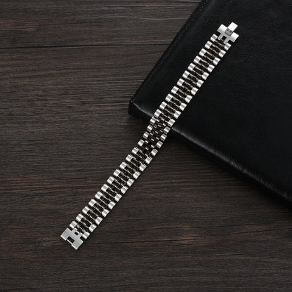 Gold Stainless Steel Wristband Bracelet – Elegant Men's Accessory | Accessorio Uomo Elegante