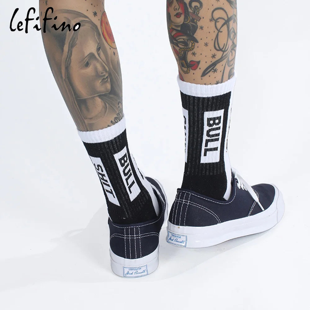 DRAVEN — Letter Print Skate Socks – Unisex Harajuku Street Style
