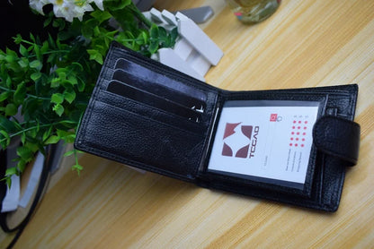 Genuine Leather Short Wallet Men Hasp Design – Elegant Men's Accessory | Accessorio Uomo Elegante