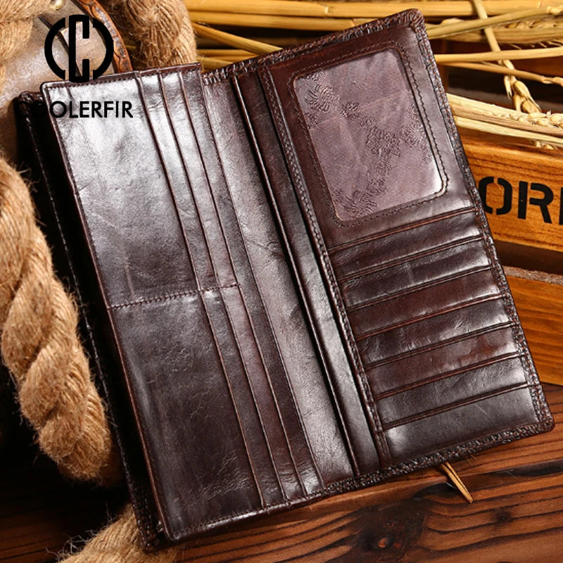 DRAVEN — Genuine Leather Bifold Wallet Men Cowskin Luxury Design