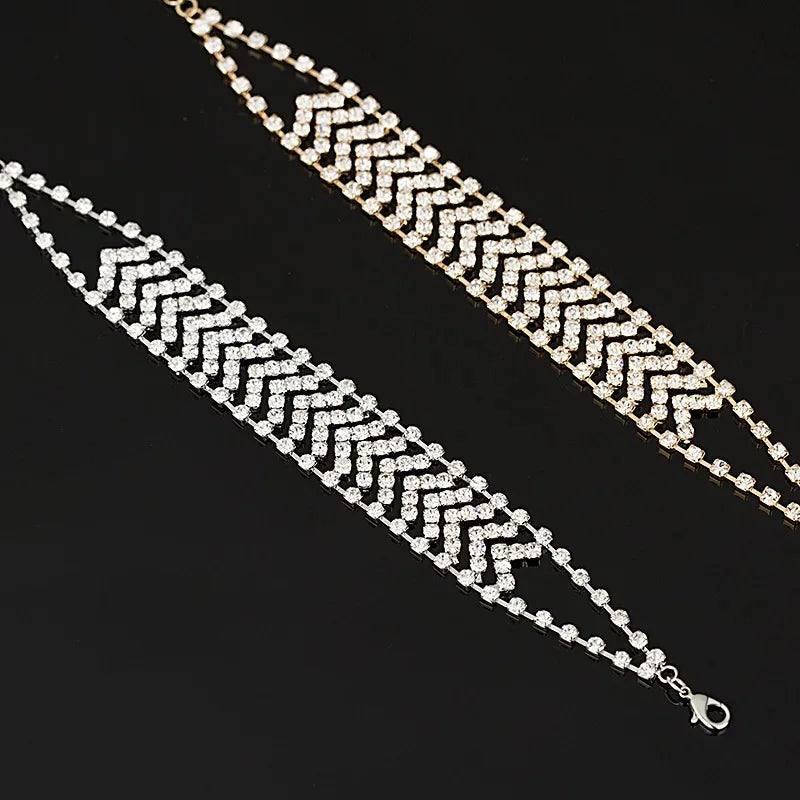 DRAVEN — Zigzag Crystal Chain Bracelet