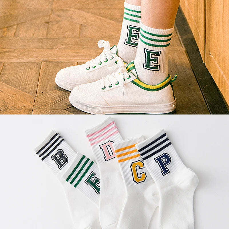 DRAVEN — Letter Print Long Socks – Y2K Harajuku Punk Style