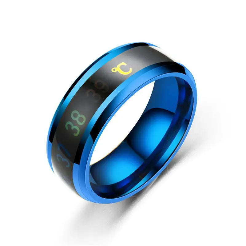 Titanium Steel Mood Temperature Ring – Elegant Men's Accessory | Accessorio Uomo Elegante
