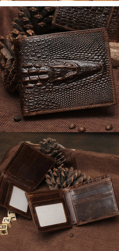 Genuine Leather Bifold Wallet Men Cowskin Luxury Design – Elegant Men's Accessory | Accessorio Uomo Elegante