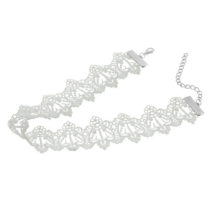 Black & White Lace Choker – Elegant Statement Necklace for Women