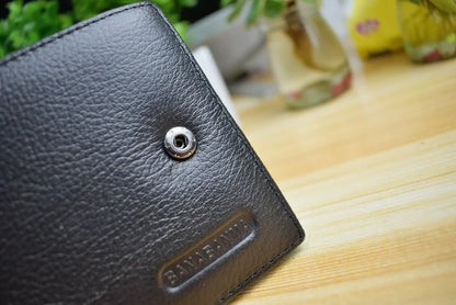 Genuine Leather Short Wallet Men Hasp Design – Elegant Men's Accessory | Accessorio Uomo Elegante