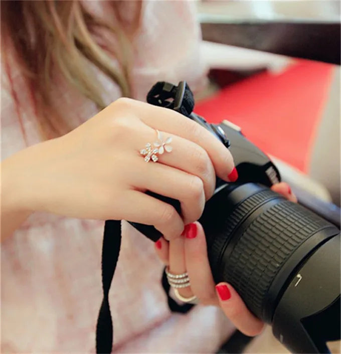 DRAVEN — Black Rose Adjustable Flower Ring