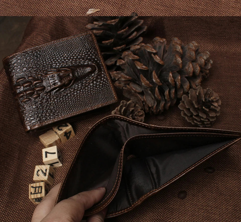 DRAVEN — Genuine Leather Bifold Wallet Men Cowskin Luxury Design