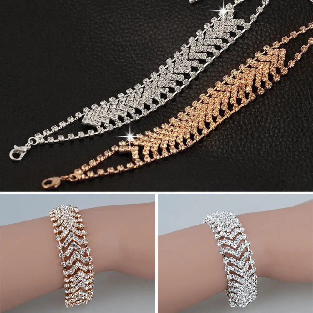 Zigzag Crystal Chain Bracelet – Elegant Men's Accessory | Accessorio Uomo Elegante