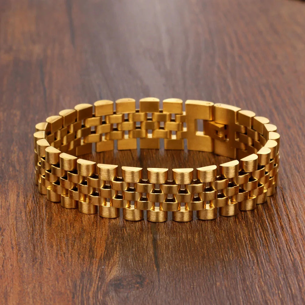 DRAVEN — Gold Stainless Steel Wristband Bracelet
