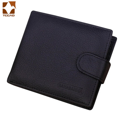 Genuine Leather Short Wallet Men Hasp Design – Elegant Men's Accessory | Accessorio Uomo Elegante