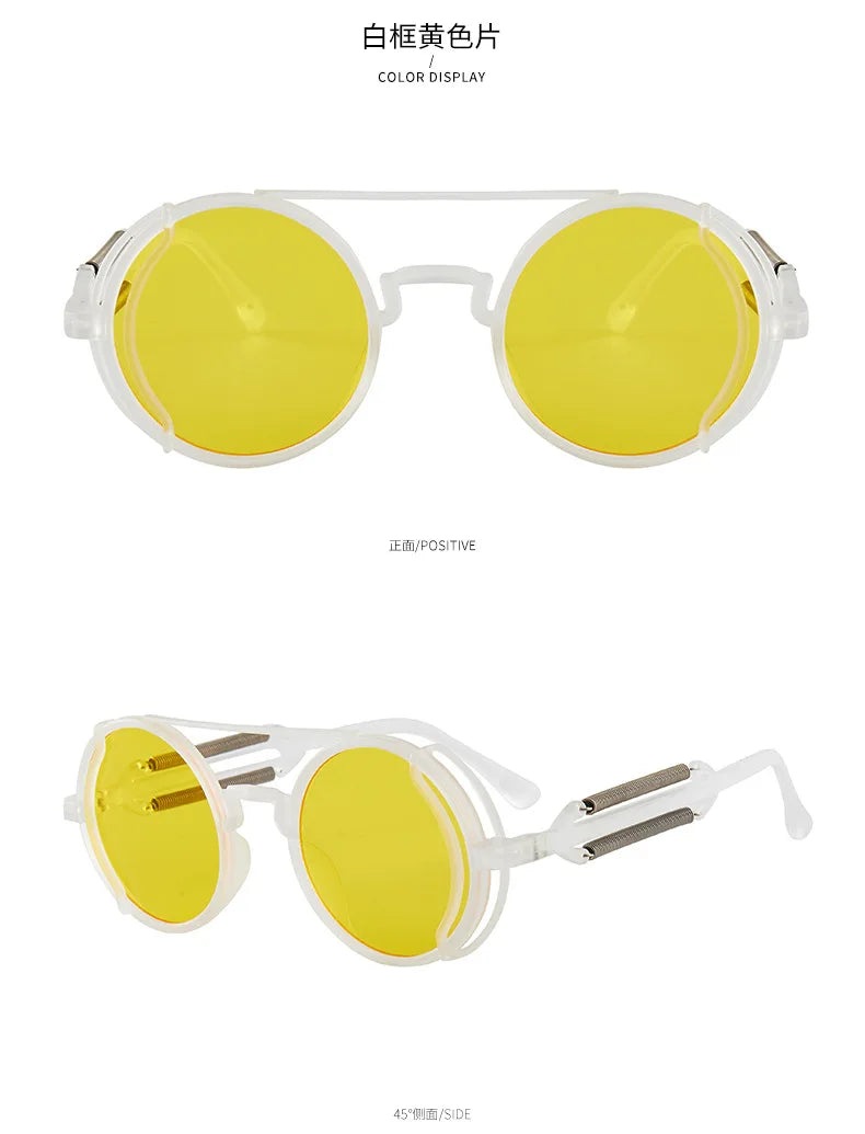 DRAVEN — Steampunk Round Sunglasses – Classic Gothic Design