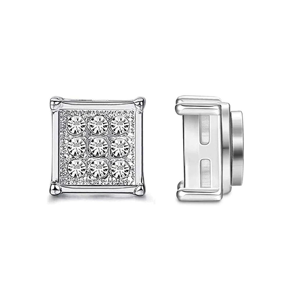 Crystal Magnetic Zircon Ear Studs – Elegant Men's Accessory | Accessorio Uomo Elegante
