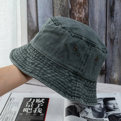 Washed Denim Bucket Hat – Unisex Summer Street Style