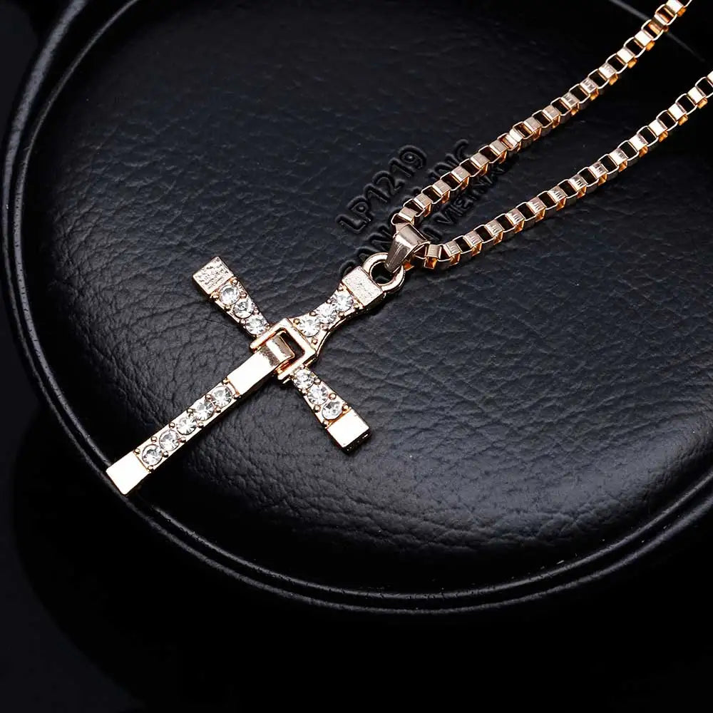 DRAVEN — Toretto Cross Pendant Necklace – Fast & Furious Inspired Jewelry for Men
