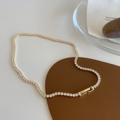 18K Gold-Plated Tennis Chain – Luxury Statement Choker