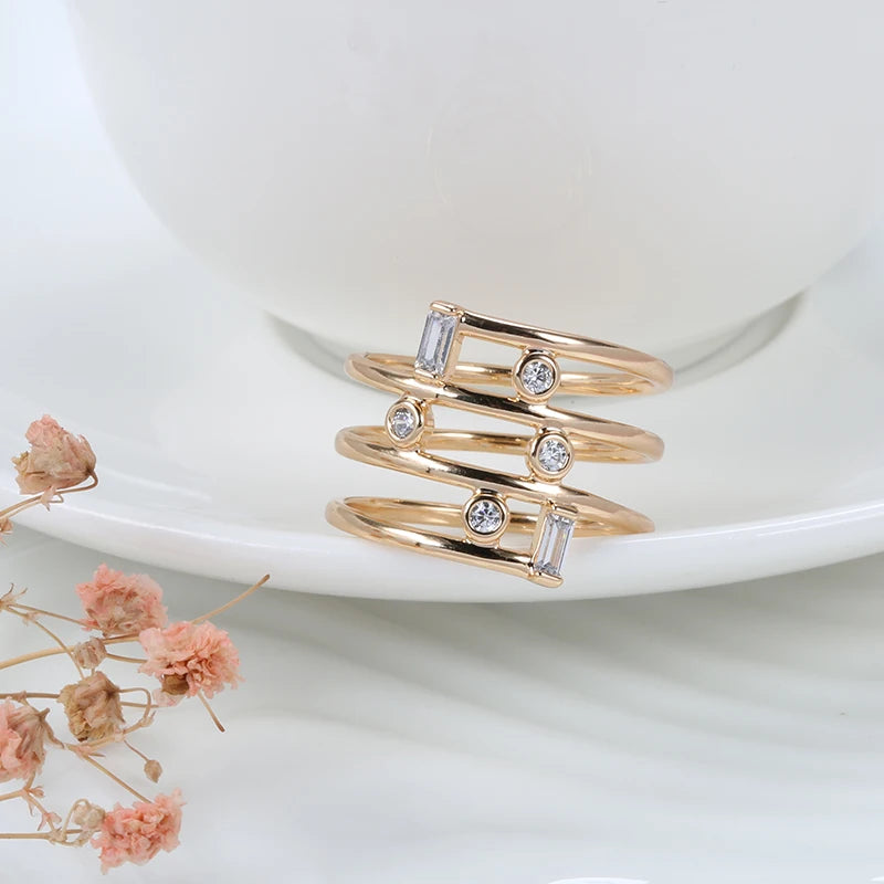 DRAVEN — Rose Gold Geometric Hollow Ring