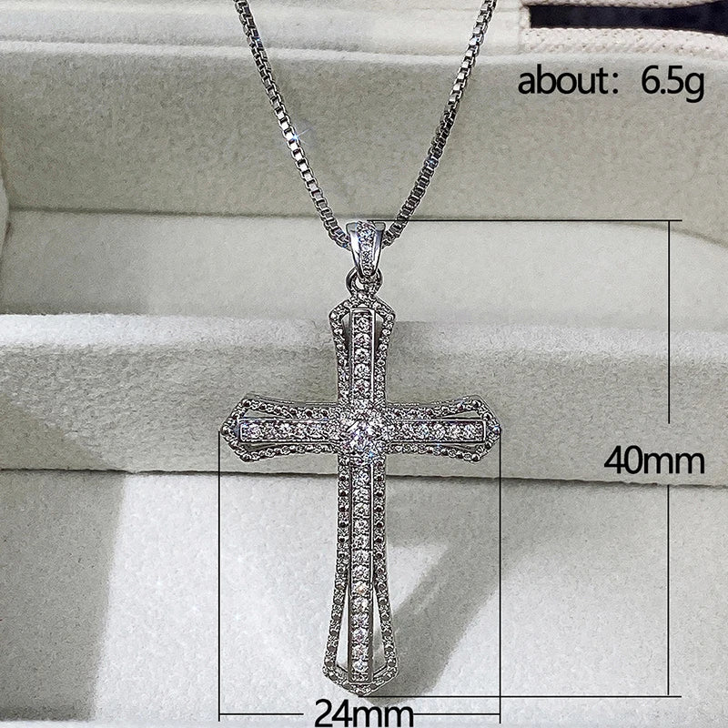 DRAVEN — CZ Stone Cross Necklace – Luxury Silver Jewelry for Women