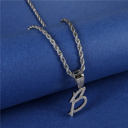 Custom Name Pendant Necklace – Bold Brush Font Design