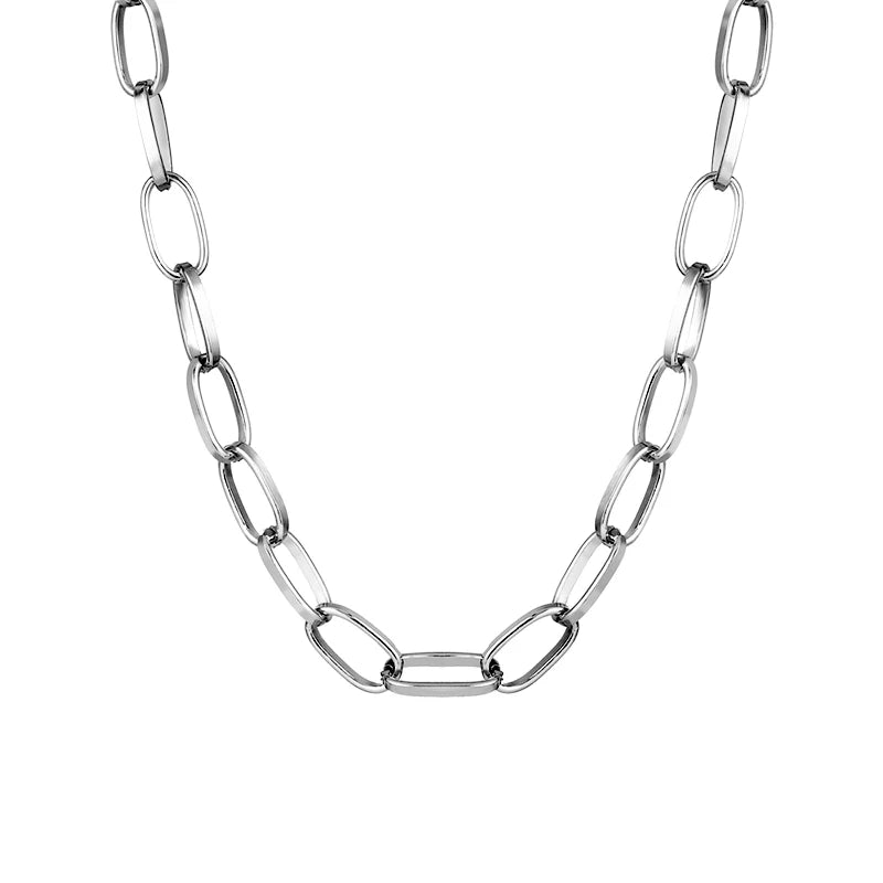 DRAVEN — Simple Metal Link Chain Necklace – Short Fashion Choker for Women