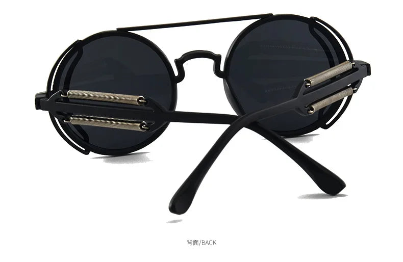 Steampunk Round Sunglasses – Classic Gothic Design – Elegant Men's Accessory | Accessorio Uomo Elegante
