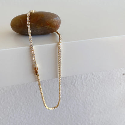 18K Gold-Plated Tennis Chain – Luxury Statement Choker