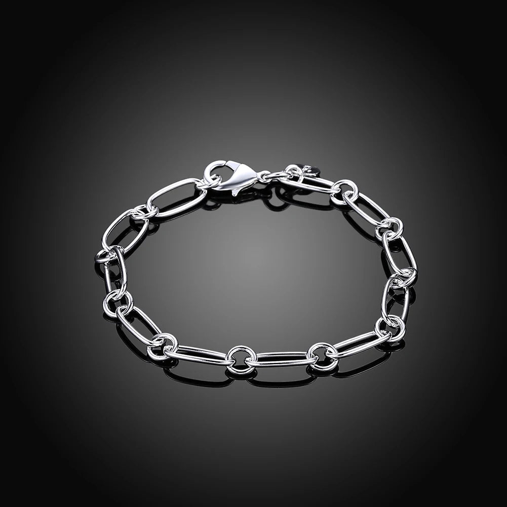 925 Sterling Silver Chain Bracelet – Elegant Men's Accessory | Accessorio Uomo Elegante