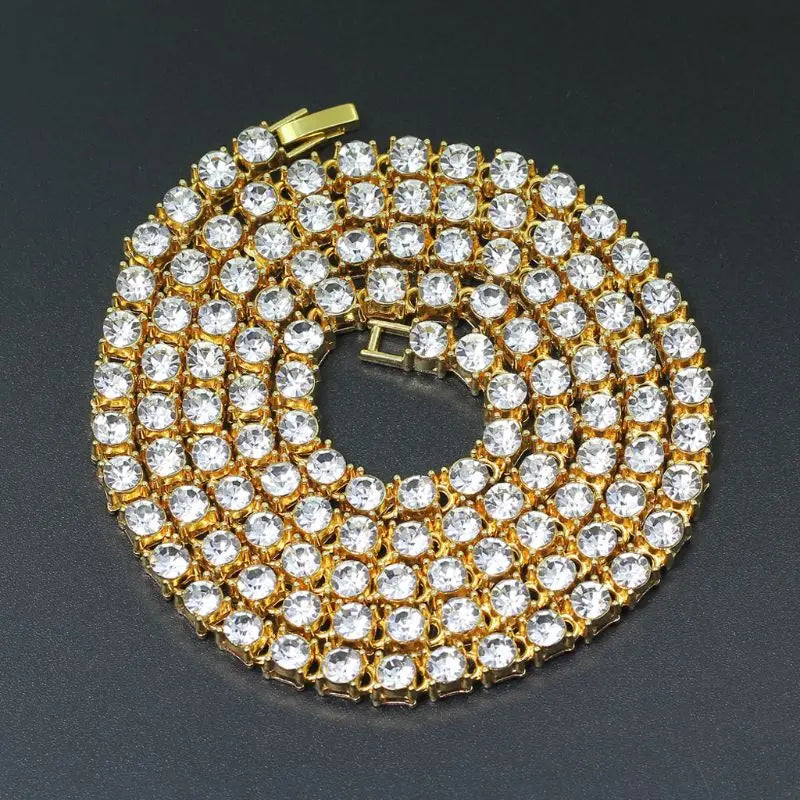 DRAVEN — 2024 Iced Tennis Cuban Link Chain – Chunky Cubic Zircon Necklace for Men