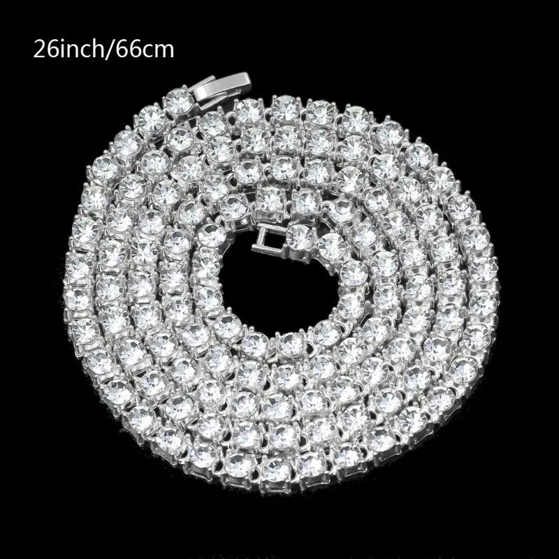 DRAVEN — 2024 Iced Tennis Cuban Link Chain – Chunky Cubic Zircon Necklace for Men