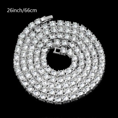 2024 Iced Tennis Cuban Link Chain – Chunky Cubic Zircon Necklace for Men