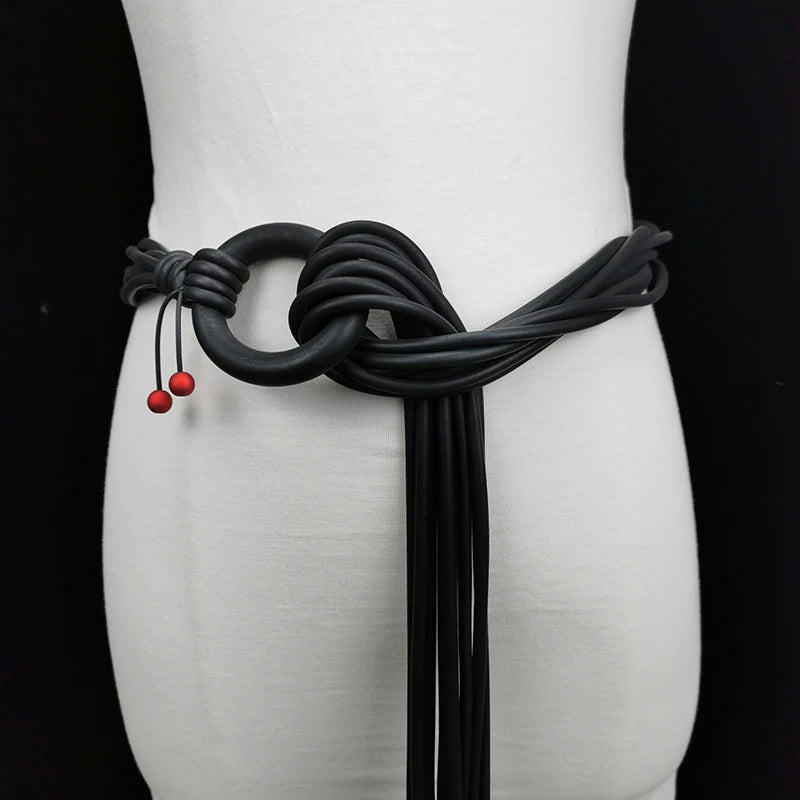 Fashion PU Leather Strap Belt Women Adjustable Knot Design – Elegant Men's Accessory | Accessorio Uomo Elegante