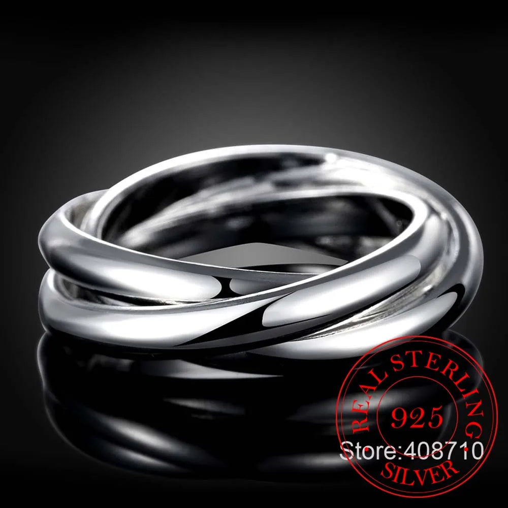 Luxury Triple Circle Silver Ring – Elegant Men's Accessory | Accessorio Uomo Elegante