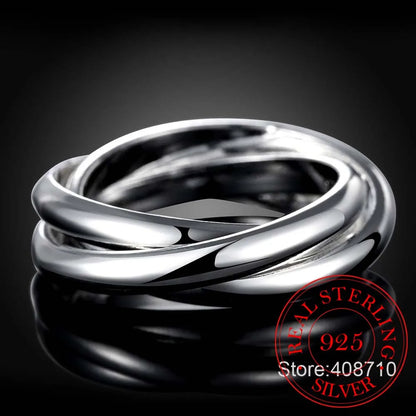 Luxury Triple Circle Silver Ring – Elegant Men's Accessory | Accessorio Uomo Elegante