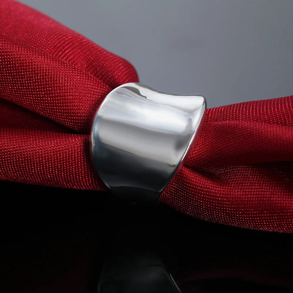 Classic Wide Sterling Silver Ring – Elegant Men's Accessory | Accessorio Uomo Elegante