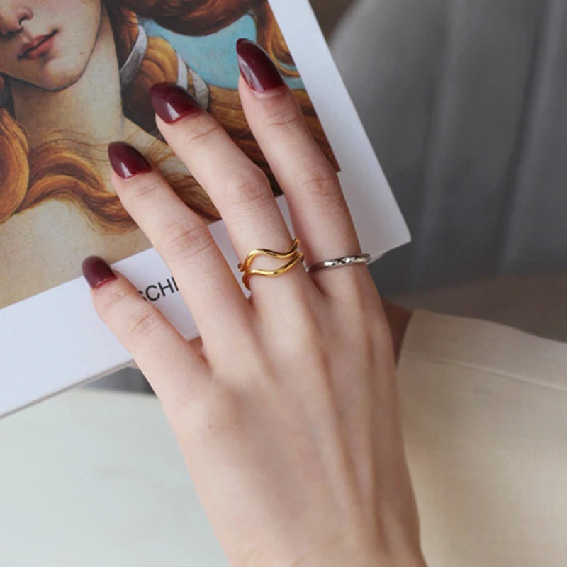 DRAVEN — Double Layer Irregular Metal Ring